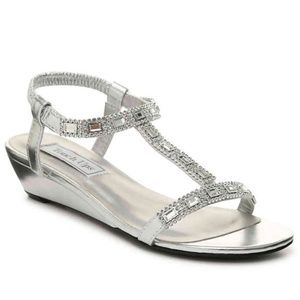 Touch Ups Silver Metallic Wedge Sandal